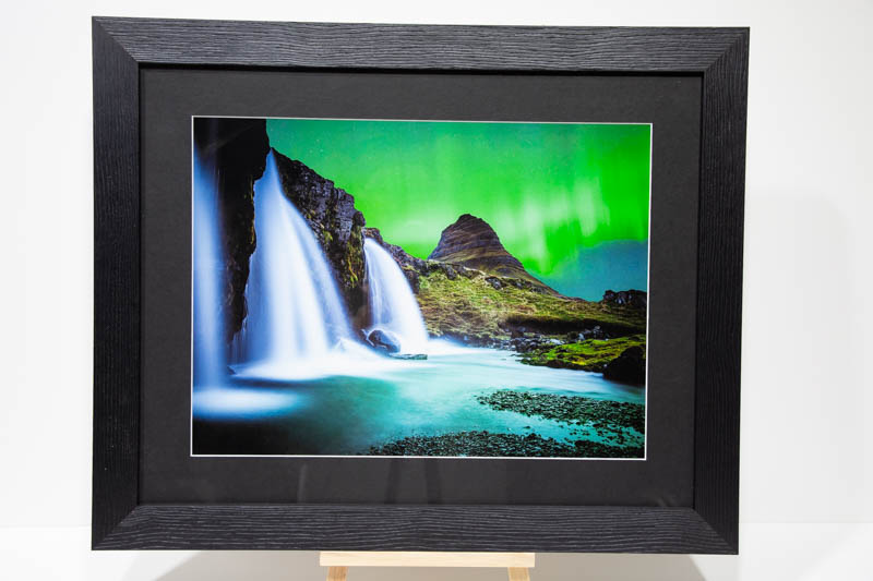 Northern Lights in Winter framed poster with mat | _MG_9392.jpg