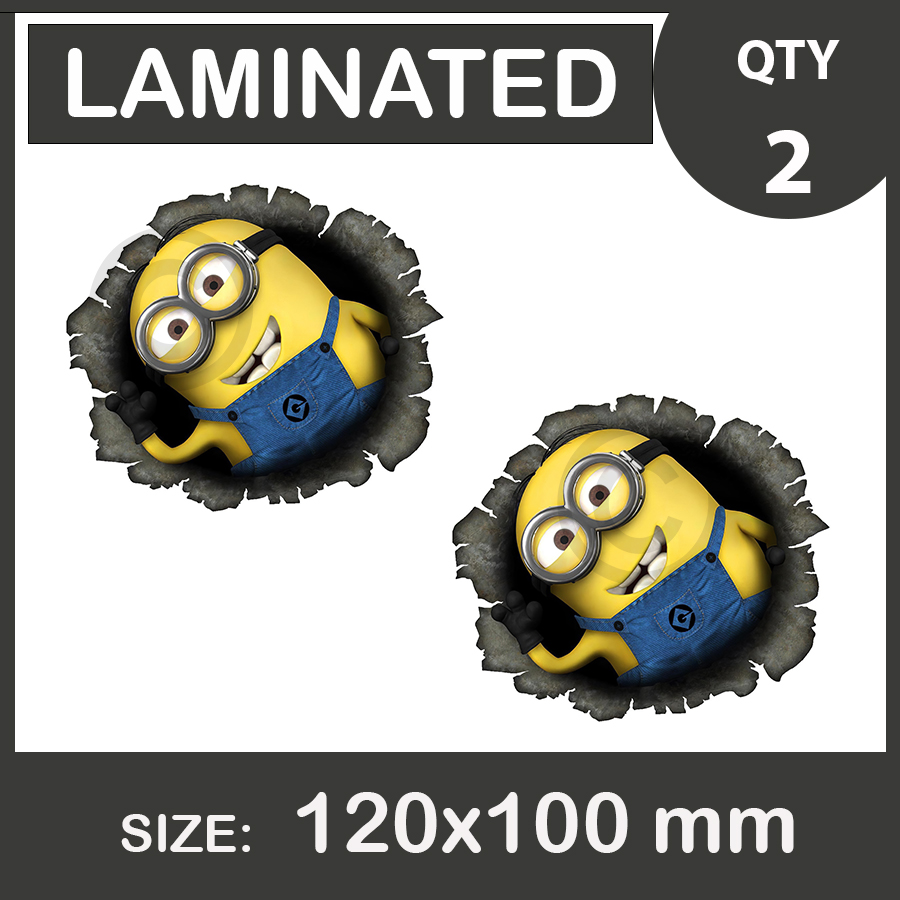 Despicable Me Minion, Diecut vinyl, Car Stickers, vinyl decal, Laptop, Bumper, 4x4, Ute, Laminated. | Despicable_Me_Minion_aus.jpg